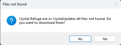 Another file not found popup