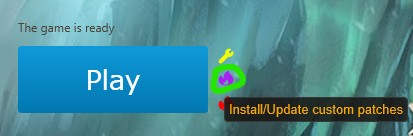 Patch button next to play